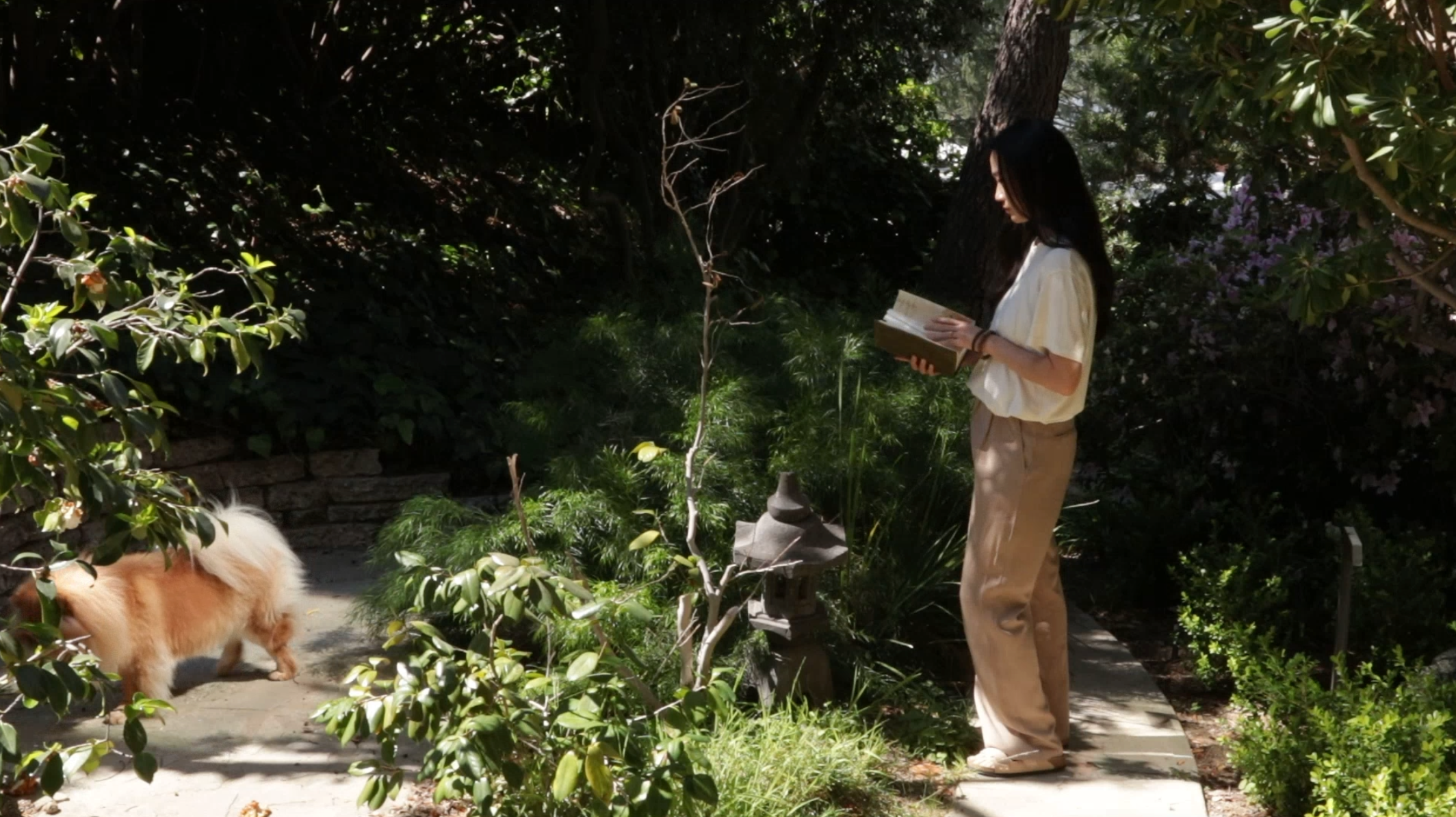 Artist in her garden - slow art practice - Mimi Chao Los Angeles Artist 