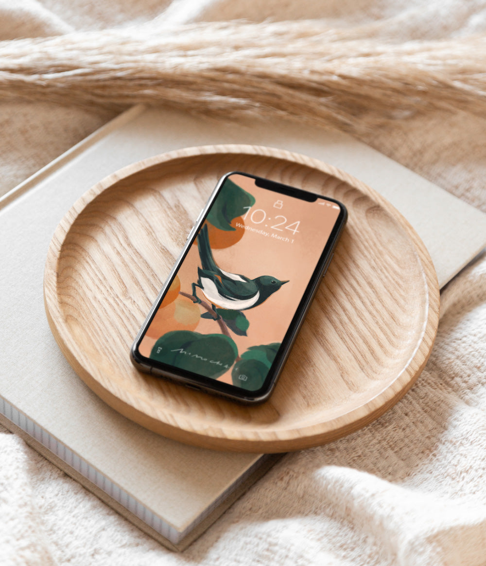 Mimochai Birdsong Digital Art Wallpaper iPhone Samsung Google