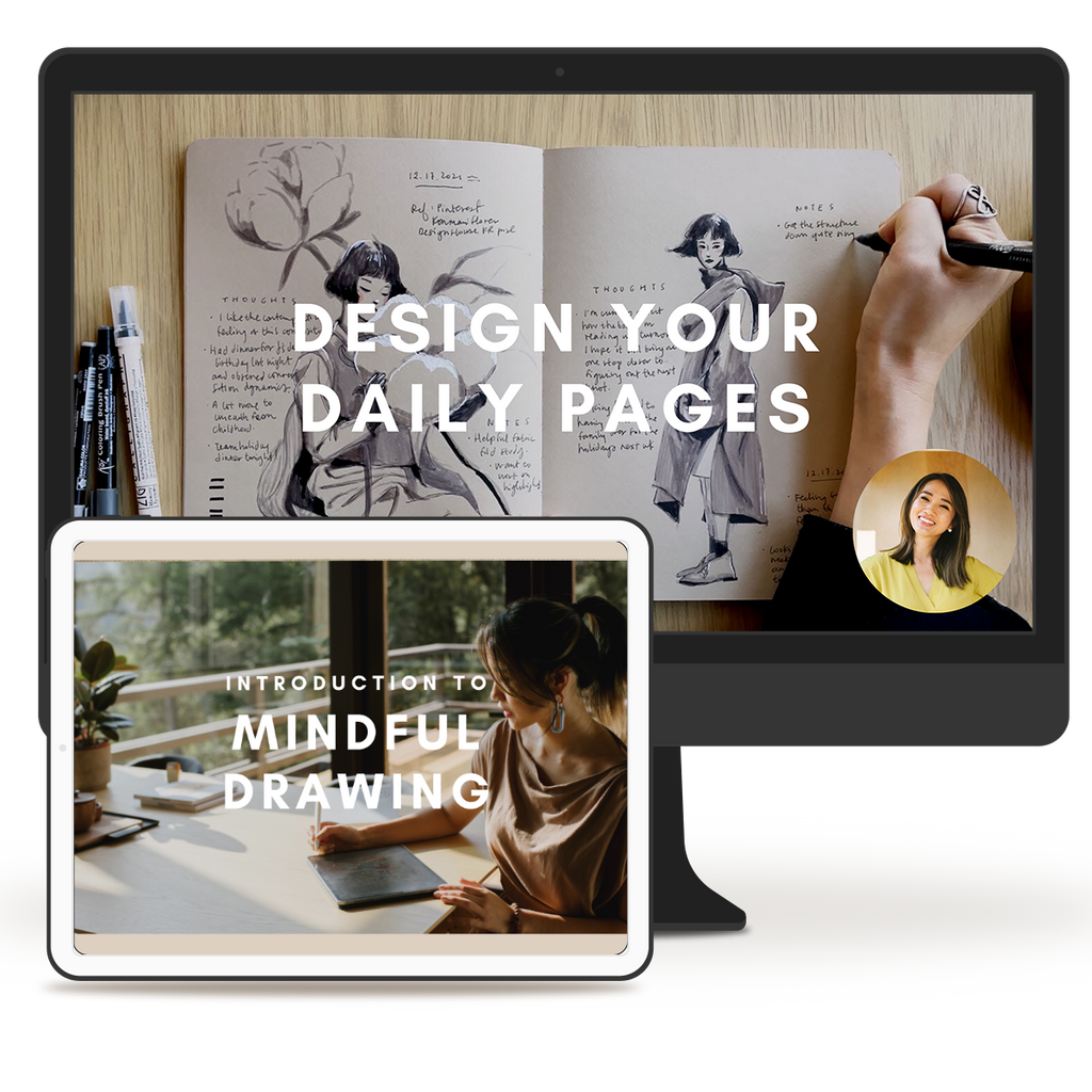 Mindful sketchbooking classes taught by Mimi Chao - sketchbook practice for adults - Mimochai