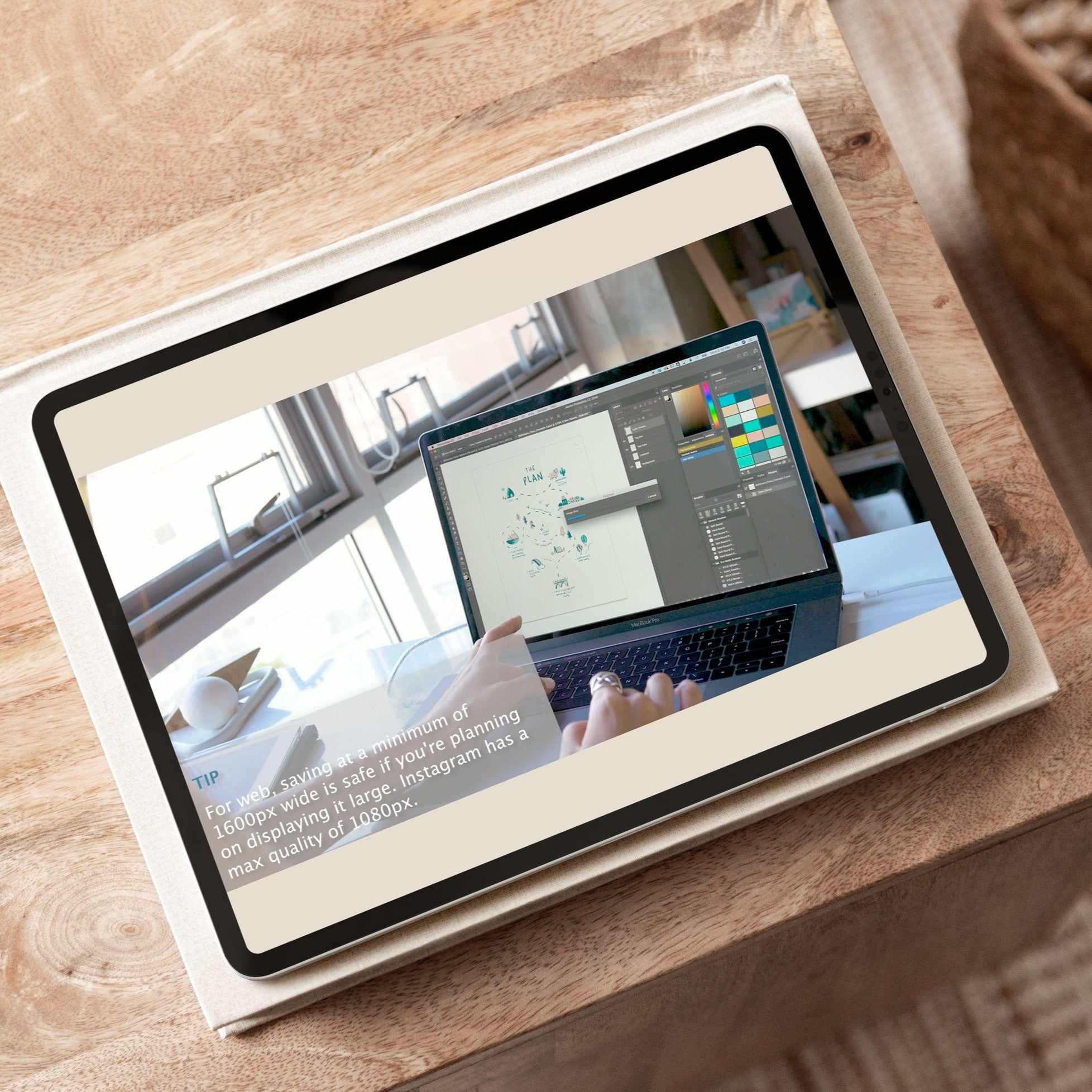 A tablet showing an online Procreate drawing class - self-paced art class online - Mimochai