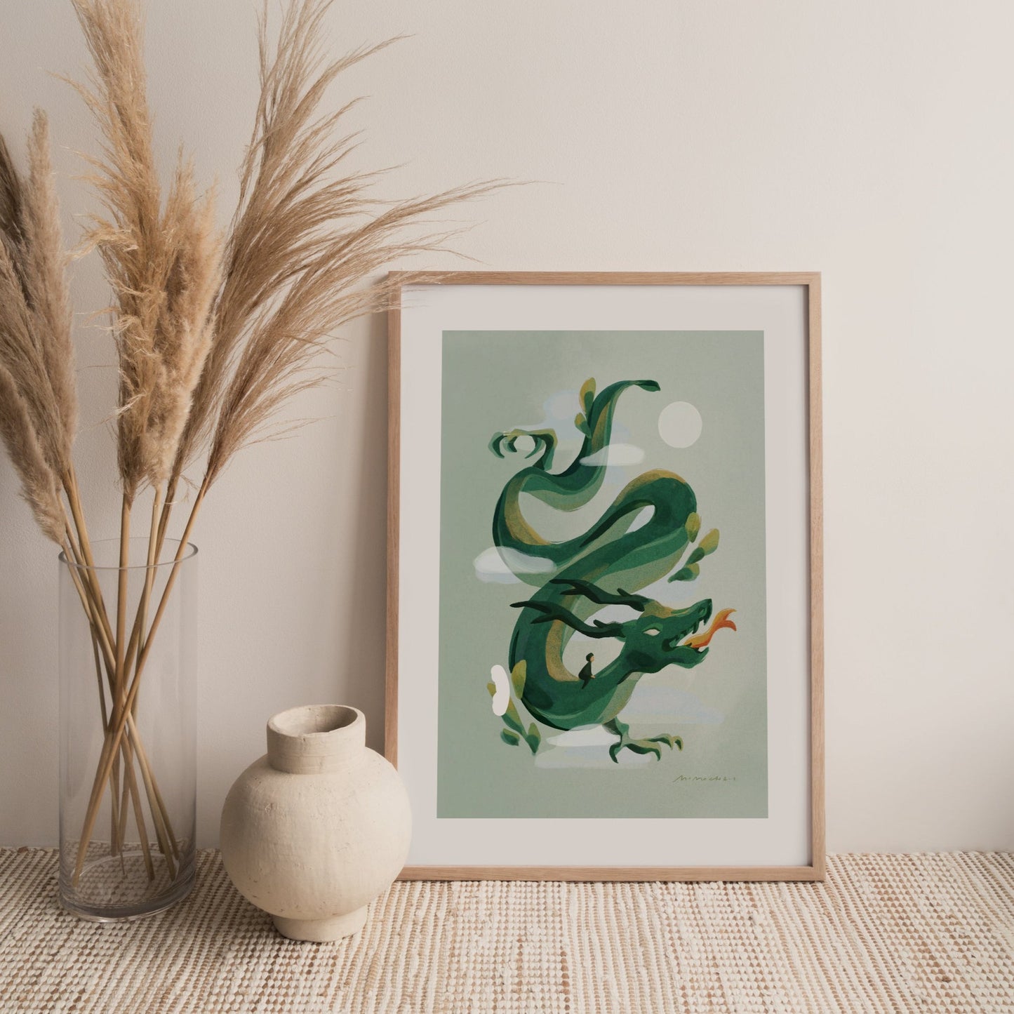 Year of the Dragon - Green | Framed Wall Art