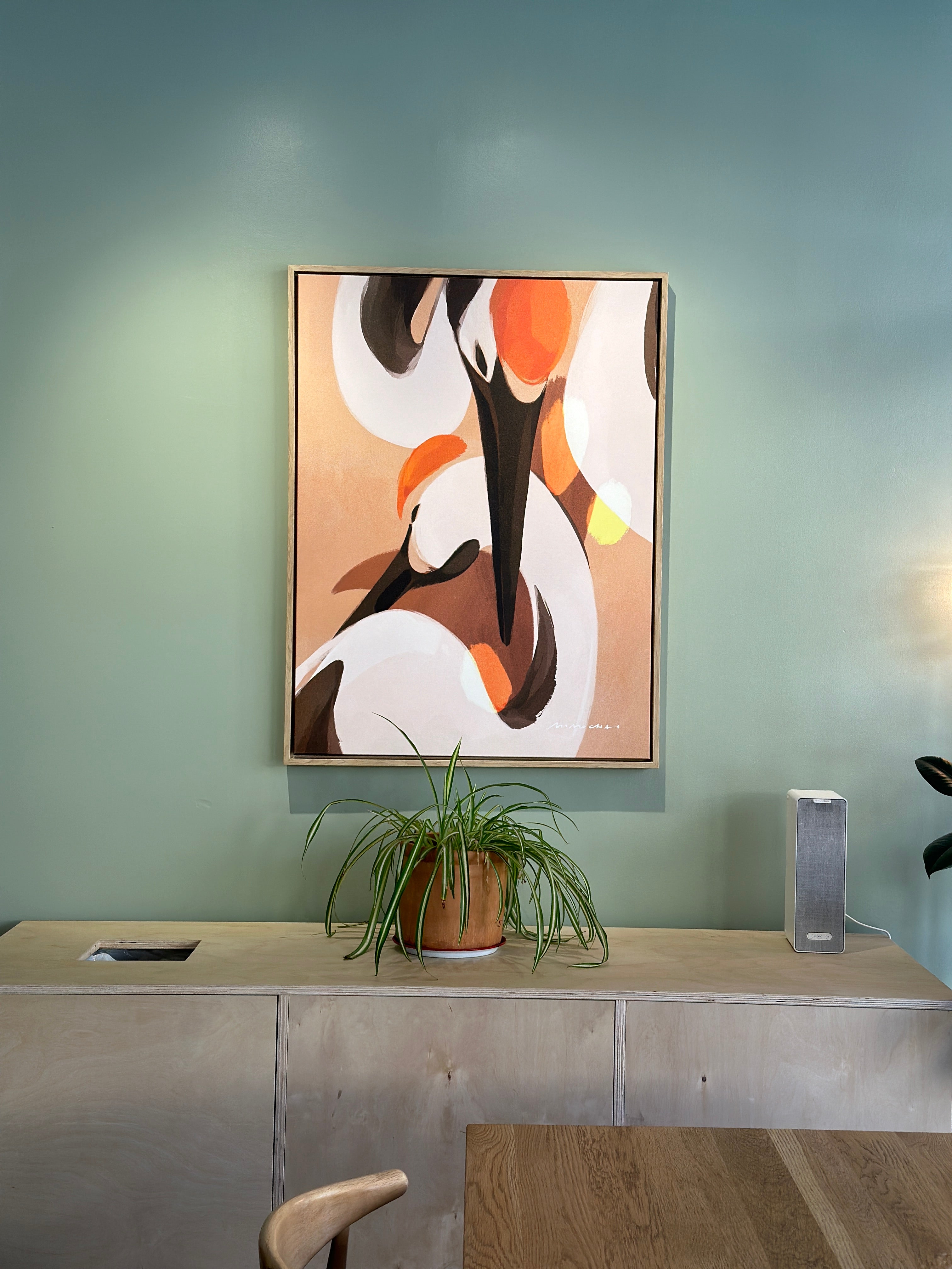 Steep Cranes Framed Wall Art 